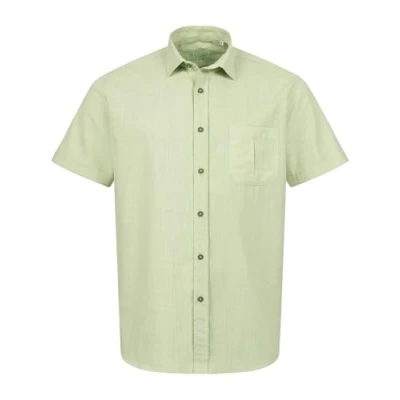 Abbildung von Indumentum Herren Hemd Kurzarm Leinenoptik Hemden mit Brusttasche Regular Fit Herrenhemd Basic Sommerhemd Männer Shirt H 372 Grün XL