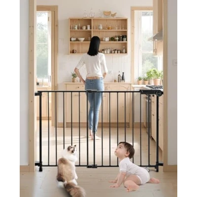 Abbildung von VEVOR Babygitter Hundegitter Trenngitter 750 1092mm Verstellbare Breite Schwarz