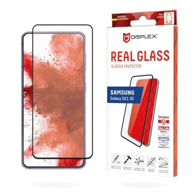 Abbildung von Samsung Galaxy S21 Panzerglas Displex Real Glass FC Fingerabdrucksensor Bildschirmschutzfolie Full Cover Fingerprint Sensor für das