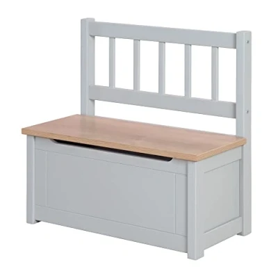 Abbildung von roba® Truhenbank Woody, natur &amp; taupe, aufklappbar