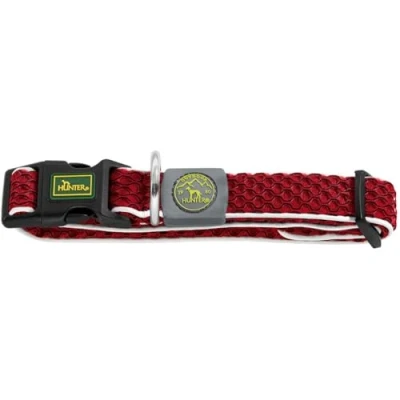 Abbildung von HUNTER HILO VARIO BASIC Halsung für Hunde, 3D Mesh Material, reflektierend, luftdurchlässig, leicht, S M, rot