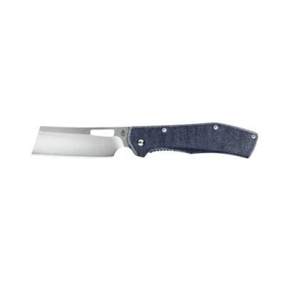Abbildung von Gerber Taschenklappmesser mit Taschenclip, Klingenlänge: 9,7 cm, Flatiron D2 Micarta, Grau/Blau, 30 001795