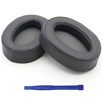 Abbildung von Aiivioll Ersatz Ohrpolster Kompatibel mit Sony MDR 100ABN WH H900N Kopfhörern Ohrpolster, Ohrmuscheln, Protein PU Leder Reparaturteile(Dark Grey)