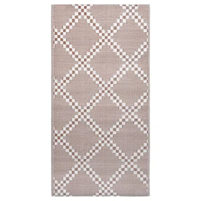 Abbildung von vidaXL Outdoor Teppich Zweischichtiger Jacquard Terrassenteppich Küchenteppich Außenteppich Indoor Terrasse Balkon Flur Küche Bad Braun 160x230cm PP