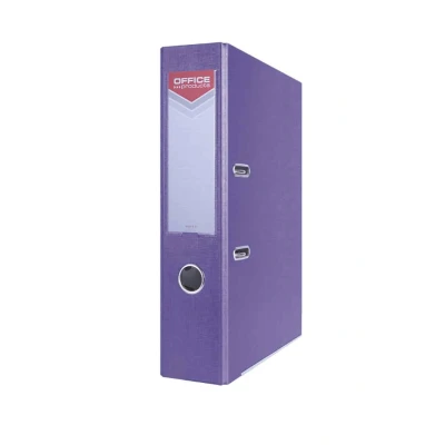 Abbildung von OFFICE PRODUCTS 21011221 09 Ordner A4/75 mm Violett Kunststoffbezug PP/Papier Schlitzordner, Büroordner, Aktenordner Metall Kantenschutz Metallgefasstes Griffloch Hebelmechanik Einsteckrückenschild