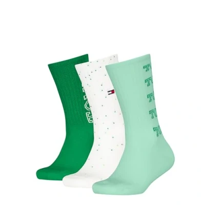 Abbildung von Tommy Hilfiger KIDS SOCK Unisex 3 PACK Socken für Kinder, Größe: 31 34, Green