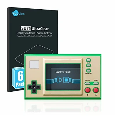 Abbildung von Savvies 6 Stück Schutzfolie für Nintendo Game &amp; Watch Super Mario Bros Displayschutz Folie Ultra Transparent