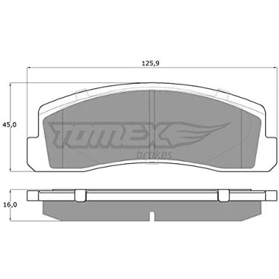 Abbildung von TOMEX brakes TX 12 16 Bremsbelagsatz Vorderachse LADA: Niva, NIVA 2