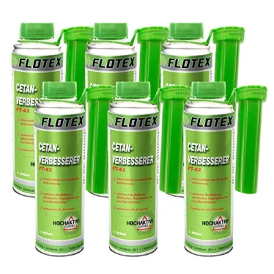 Abbildung von Flotex Cetan Verbesserer, 6 x 250ml Diesel Additiv Booster für Dieselmotoren