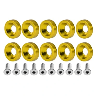 Abbildung von Car M6 Screw Gasket, Modifikationsschraube License Plate Frame Decoration Screw(Gold)