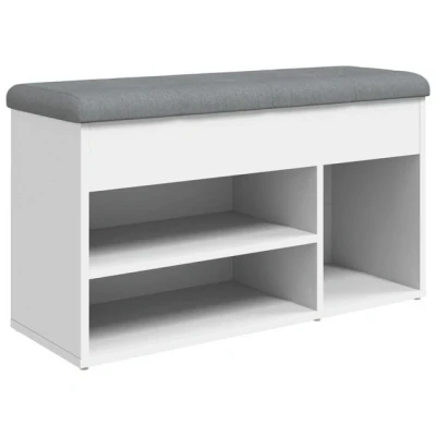 Abbildung von vidaXL Sitzbank Schuhbank Weiß 82x32x45,5 cm Holzwerkstoff
