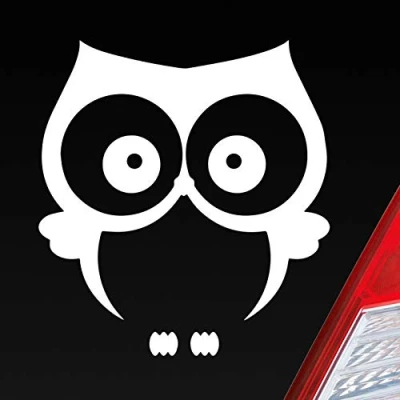 Abbildung von Hellweg Druckerei Eule Owl Vogel Bird Uhu süß Tier Musik Auto Aufkleber Sticker Heckscheibenaufkleber