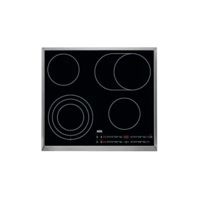 Abbildung von AEG HRB64478XB Autarkes Glaskeramik Kochfeld, 57,6 cm breit, Pause Funktion, Kindersicherung, Abschaltautomatik, Edelstahlrahmen