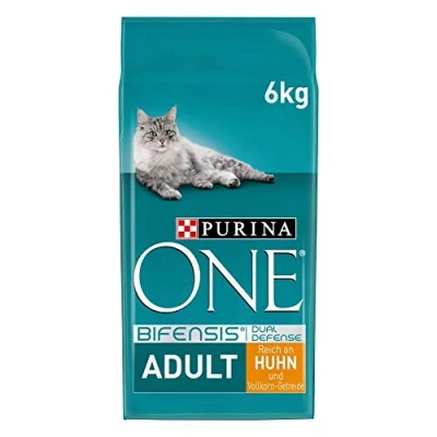 Abbildung von PURINA ONE BIFENSIS Adult Katzentrockenfutter: reich an Huhn, stärkt natürliche Abwehrkräfte, für gesunde Knochen, Haut, Zähne &amp; Harnwege I ab 1 Jahr