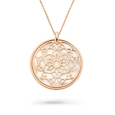 Abbildung von Orphelia Damen Kette mit Anhänger Fantasie teilvergoldet Perlmutt Creme 42 cm ZK 7163/RG