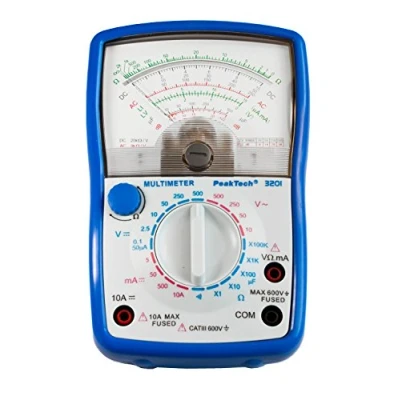 Abbildung von PeakTech Analog Multimeter ; Cat III 600V Amperemeter 10A DC Voltmeter 500V AC/DC Ohm Meter Durchgangsprüfer, 1 Stück, P 3201, Blau