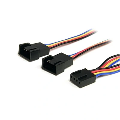 Abbildung von StarTech.com Y Kabel für Lüfter 30cm 4 Pin PWM Splitter Strom Verteilerkabel 1 x Molex (Buchse) auf 2 (Stecker), 12 Inch