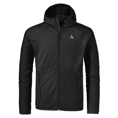 Abbildung von Schöffel Herren Fleece Hoody Style Cascata MNS, Fleecejacke mit Kapuze aus 2 Wege Stretch, wärmende Outdoorjacke Außentaschen, black, 58