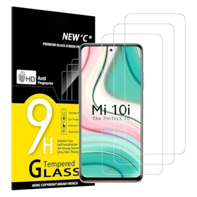 Abbildung von NEW&#039;C 3 Stück, Panzer Schutz Glas für Xiaomi Mi 10i 5G, Frei von Kratzern, 9H Härte, HD Displayschutzfolie, 0.33mm Ultra klar, Ultrabeständig