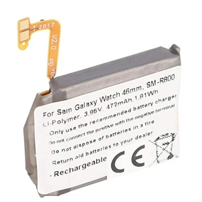 Abbildung von Akku passend für Samsung Galaxy Watch 46mm, SM R800, Li Polymer, 3,85V, 472mAh, 1,8Wh, Built in, ohne Werkzeug