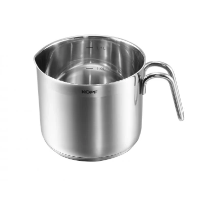 Abbildung von Kopf Milchtopf Josie 14 cm, Edelstahl, Ø Höhe 12 1,5 Liter