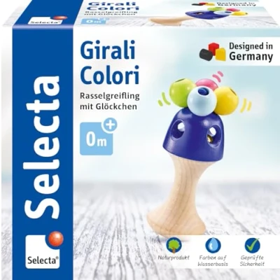Abbildung von Selecta 61062 Girali Colori, Stielgreifling aus Holz, 10 cm, mehrfarbig