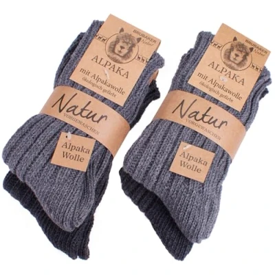 Abbildung von BRUBAKER Kuschelsocken warme dicke Alpaka Socken (4 Paar, 100% Alpakawolle) Wintersocken für Damen und Herren