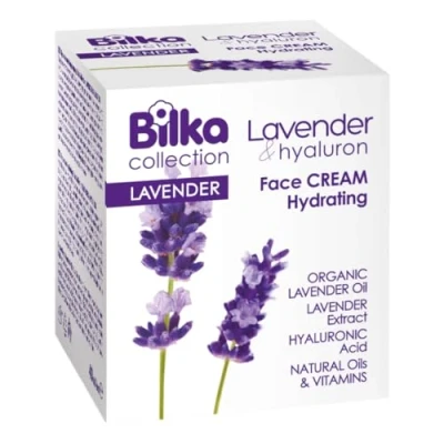 Abbildung von Bilka Collection Lavendel &amp; Hyaluron Gesichtscreme Feuchtigkeitscreme mit Bio und Hyaluronsäure, Angereichert Natürlichen Ölen Vitaminen, Naturkosmetik für Alle Hauttypen, 40 ml