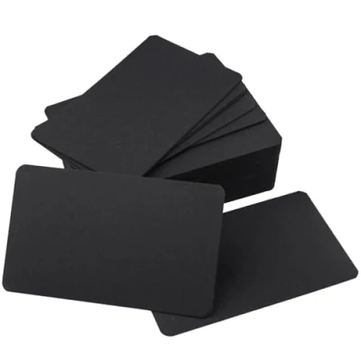 Abbildung von 100 Stück Schwarz Blanko Spielkarten,Visitenkarten Blanko,Blank Cards,Leere Spielkarten,Flash Cards,Kraftpapier,Visitenkarten,Flash Karten, Blanko,Weiße Postkarte,Dankeskarte 54 x 88 mm