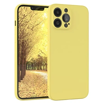 Abbildung von EAZY Case Silikonhülle für iPhone 13 Pro Max Hülle Silikon Gelb weich stoßfeste Handyhülle Schutzhülle mit Kameraschutz Dünn Premium Schutz Cover TPU Phone Bumper Pastellgelb