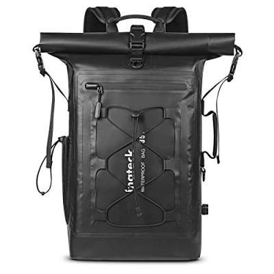 Abbildung von Inateck Fahrradrucksack RollTop Rucksack Herren 30 35L wasserdichter, mit Helmnetz