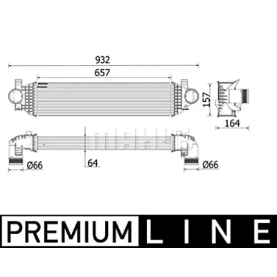 Abbildung von MAHLE ORIGINAL CI 549 000P Ladeluftkühler FORD: FOCUS 3 Turnier, 3, Grand C Max