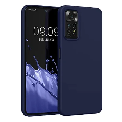 Abbildung von kwmobile Hülle kompatibel mit Xiaomi Redmi Note 11 Pro / (5G) 12 (4G) Silikon Handy Case Handyhülle weiche Oberfläche kabelloses Laden Deep Ocean