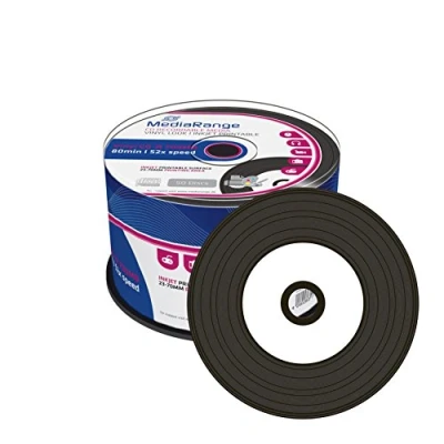 Abbildung von 2 x MR226 MediaRange (= 100 Stück) CD R Rohlinge (bedruckbar, 52x High Speed, 700MB/80 min., Vinyl 2X 50 er Spindle)