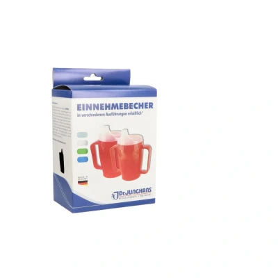 Abbildung von Einnehmebecher mit Griff +Deckel 4mm blau