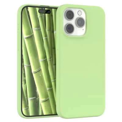 Abbildung von EAZY CASE Premium Silikon Handyhülle kompatibel mit iPhone 15 Pro Max Slimcover Kameraschutz und Innenfutter, Silikonhülle, Schutzhülle, Bumper, Handy Case, Hülle, Softcase, Grün
