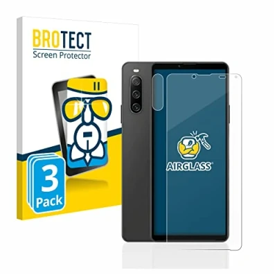 Abbildung von BROTECT Schutzglas für Sony Xperia 10 IV (Display+Kamera) (3 Stück) Schutzfolie Panzer Folie Glas [Extrem Kratzfest 9H, Anti Fingerprint,