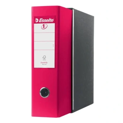 Abbildung von Esselte Eurofile Ordner mit Hebelmechanik und Aufbewahrungsschachtel Dorso 8 cm Fuchsia