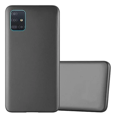 Abbildung von Cadorabo Hülle kompatibel mit Samsung Galaxy A71 5G Schutzhülle TPU Silikon Case Metallic Design Slim Kratzfest Weiche Gummi Rundumschutz für in Grau