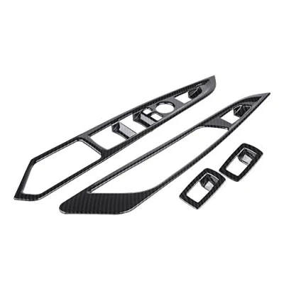 Abbildung von KSTE 4pcs Carbon Faser Auto Fenster Schalter Taste Abdeckung Trim for X5 X6 F15 F16 14 18 Fiber