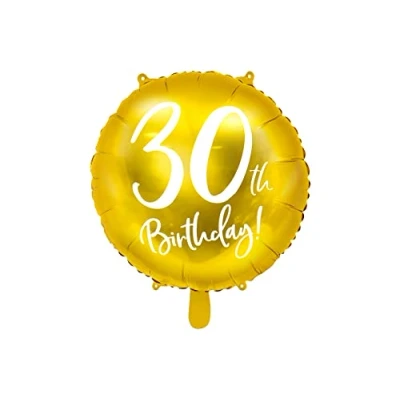 Abbildung von PartyDeco FB24M 30 019 KARTON, Gold, Weiß, Rund, Folie, Geburtstag, Englisch, 50 Stück(e)