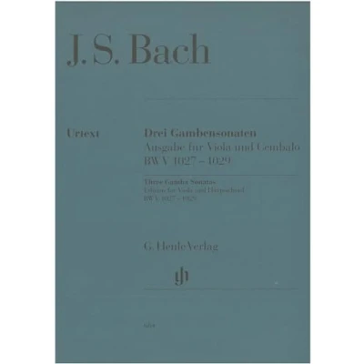 Abbildung von 3 Sonaten Bwv 1027 1029 Vdg Cemb. Viola, Cembalo: Besetzung: Viola und Klavier (G. Henle Urtext Ausgabe)