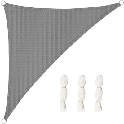 Abbildung von WOLTU Sonnensegel Wasserdicht 2,5x2,5x3,5m Quadratisch 95% UV Schutz Segeltuch 180 g/m² Polyester Sonnenschutz Schattenspender für Balkon Terrasse Garten, mit Befestigungsseilen, Grau