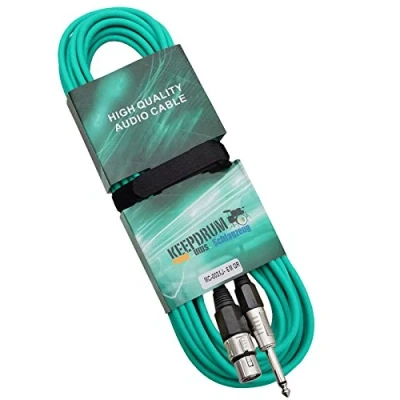 Abbildung von keepdrum MC003XJ 6m Mikrofonkabel Grün Klinke 6,3mm XLR Female