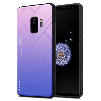 Abbildung von Cadorabo Hülle kompatibel mit Samsung Galaxy S9 Schutzhülle TPU Silikon Case Glas Slim Kratzfest Weiche Gummi Rundumschutz für in Schwarz