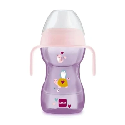 Abbildung von MAM Fun To Drink Cup mit Griffen und hartem Ausguss, 8+ Monate, 270 ml, Rosa