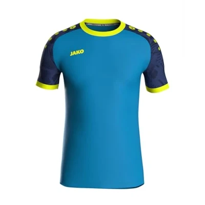 Abbildung von JAKO ICONIC Trikot Kinder Blau Marine, Neon Gelb, Gr. 140 Nachhaltiges Sport Shirt kurzarm aus 100% recyceltem Polyester, Feuchtigkeitstransportierend