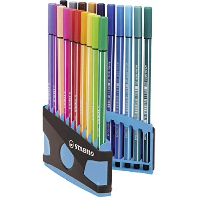 Abbildung von STABILO Filzstift Pen 68 1 mm 20er ColorParade anthrazit + hellb