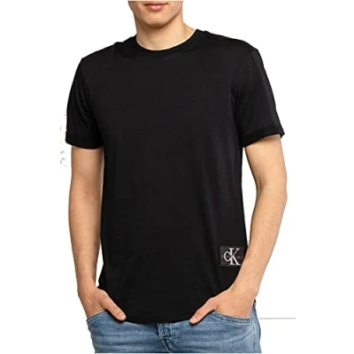 Abbildung von Calvin Klein Jeans Badge TURN UP Sleeve Tshirt print, Herren, Größe: XS, Black