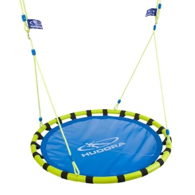 Abbildung von HUDORA Nestschaukel Alu 120 Hochwertige Indoor &amp; Outdoor Korbschaukel Hängeschaukel mit cm Durchmesser Höhenverstellbare Netzschaukel für Kinder Erwachsene bis zu 120kg